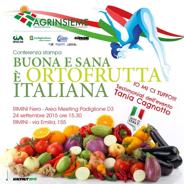 CONFERENZA STAMPA DI AGRINSIEME AL MACFRUT DI RIMINI. L’ORTOFRUTTA FA BENE,  PAROLA DI TANIA CAGNOTTO